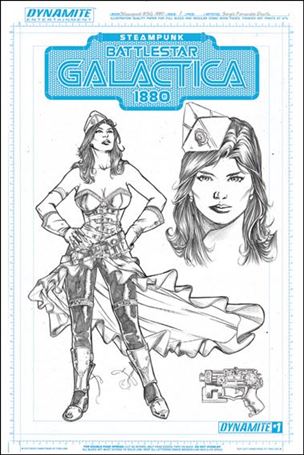 Steampunk Battlestar Galactica: 1880 issue 1-D Sergio Fernandez Davila 1:30 Athena Concept Cover