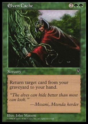 Magic the Gathering: Visions (Base Set) card 105 Elven Cache