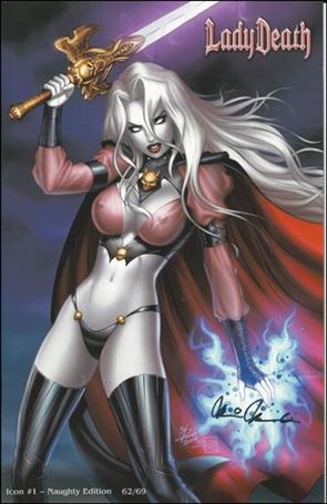 Lady Death 1 Hellraiders good 1 DAWN MCTEIGUE NECRO SKETCH Ltd 50 Signed W/COA