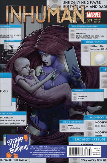Inhuman issue 7-C John Tyler Christopher Stomp Out Bullying Cover