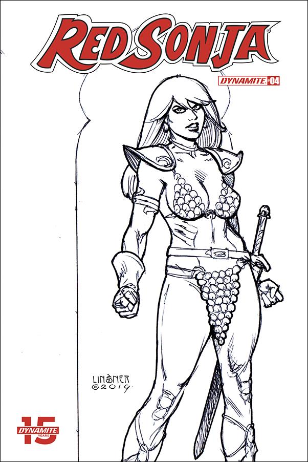 Red Sonja (2019) issue 4-H Joseph Michael Linsner 1:30 Black & White Cover