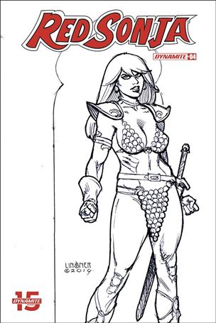 Red Sonja (2019) issue 4-H Joseph Michael Linsner 1:30 Black & White Cover