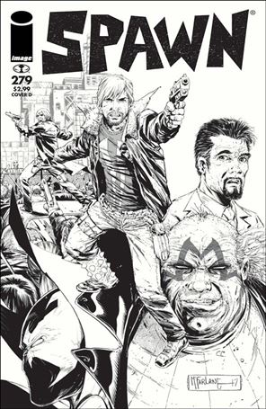 Spawn issue 279-D Todd McFarlane Walking Dead Tribute B&W Cover