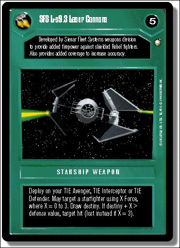Star Wars: Special Edition Limited (Base Set) card 162 SFS L-s9.3 Laser Cannons