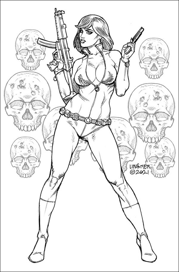 Jennifer Blood (2021) issue 1-N Joseph Michael Linsner 1:40 B&W Virgin Cover
