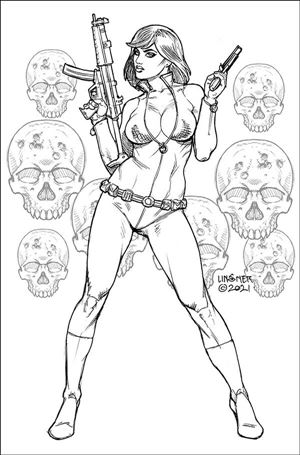 Jennifer Blood (2021) issue 1-N Joseph Michael Linsner 1:40 B&W Virgin Cover