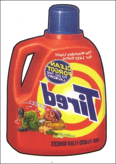 Wacky Packages All-New: Series 2 (Tattoo Subset) card 1 Tired