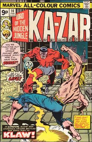 Ka-Zar (1974) issue 14-B UK Price Cover