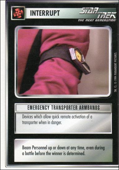 Star Trek: Premiere Unlimited (Base Set) card 114 Emergency Transporter Armbands