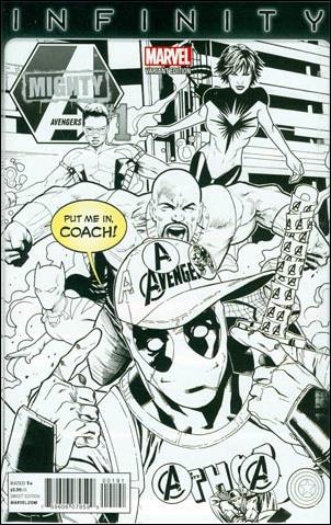Mighty Avengers (2013) issue 1-H Greg Land 1:Store Deadpool B&W Cover