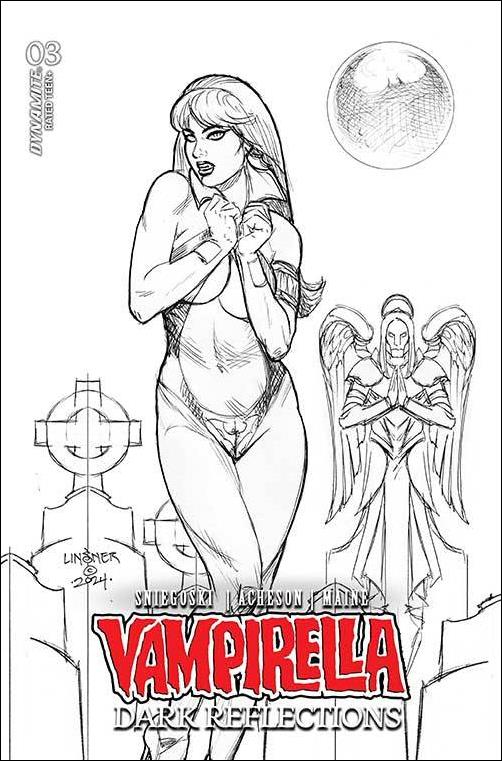 Vampirella: Dark Reflections issue 3-I Joseph Michael Linsner B&W 1:10 Cardstock Cover