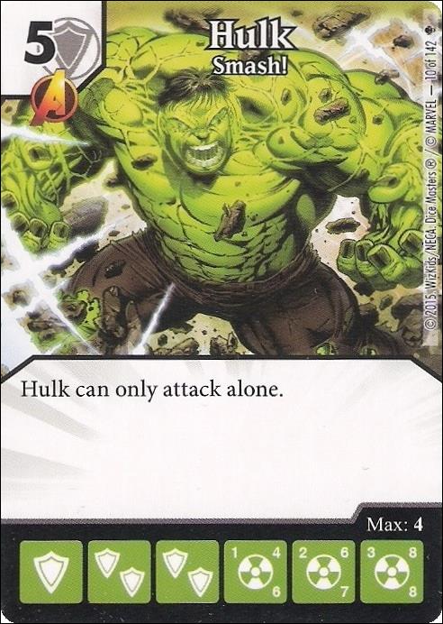 Marvel Dice Masters Age of Ultron  card 10 Hulk: Smash!