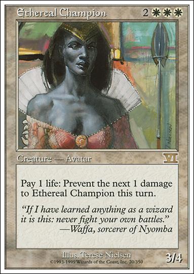 Magic the Gathering: 6th Edition (Base Set) card 20 Ethereal Champion