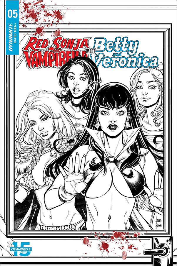Red Sonja and Vampirella Meet Betty and Veronica issue 5-H Laura Braga 1:20 Black & White Cover