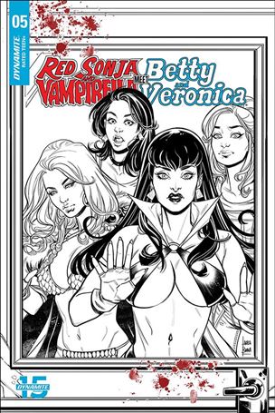 Red Sonja and Vampirella Meet Betty and Veronica issue 5-H Laura Braga 1:20 Black & White Cover