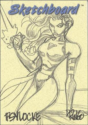 Marvel Creators Collection '98 (Sketchboard Subset) card 24-B Psylocke (Yellow)