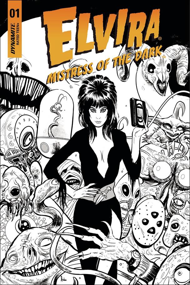 Elvira, Mistress of the Dark (2018) issue 1-I Kyle Strahm 1:30 Black and White Cover