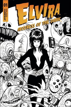 Elvira, Mistress of the Dark (2018) issue 1-I Kyle Strahm 1:30 Black and White Cover