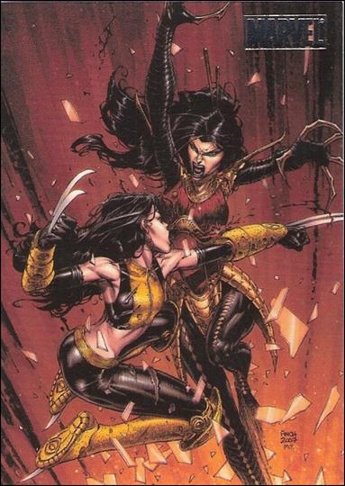 Marvel Heroes and Villains (Silver Foil Parallel Base Set) card 48 X-23 vs Lady Deathstrike