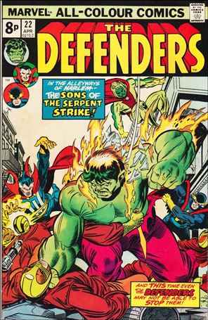 Defenders (1972) issue 22-B UK Price Cover