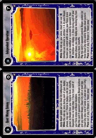 Star Wars: Enhanced Cloud City (Base Set) card 10 Quiet Mining Colony / Independent Operation