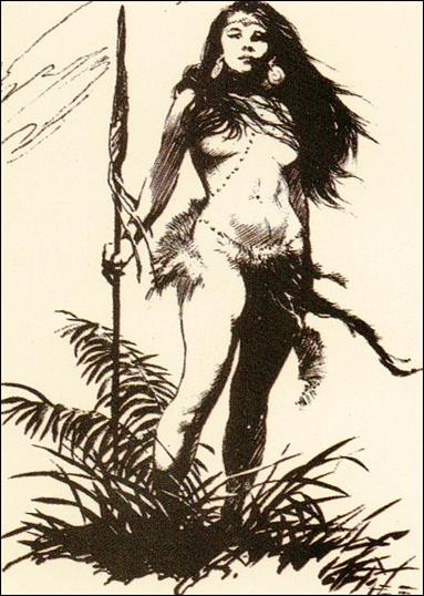 Frazetta II: The Legend Continues  (Base Set) card 15 Woman with Spear