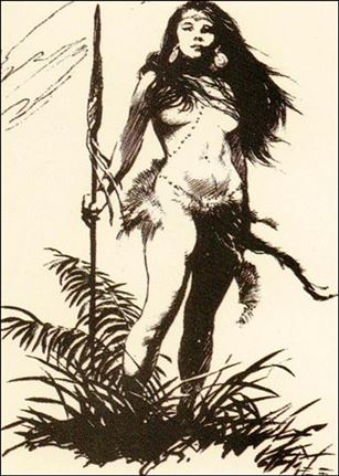 Frazetta II: The Legend Continues  (Base Set) card 15 Woman with Spear