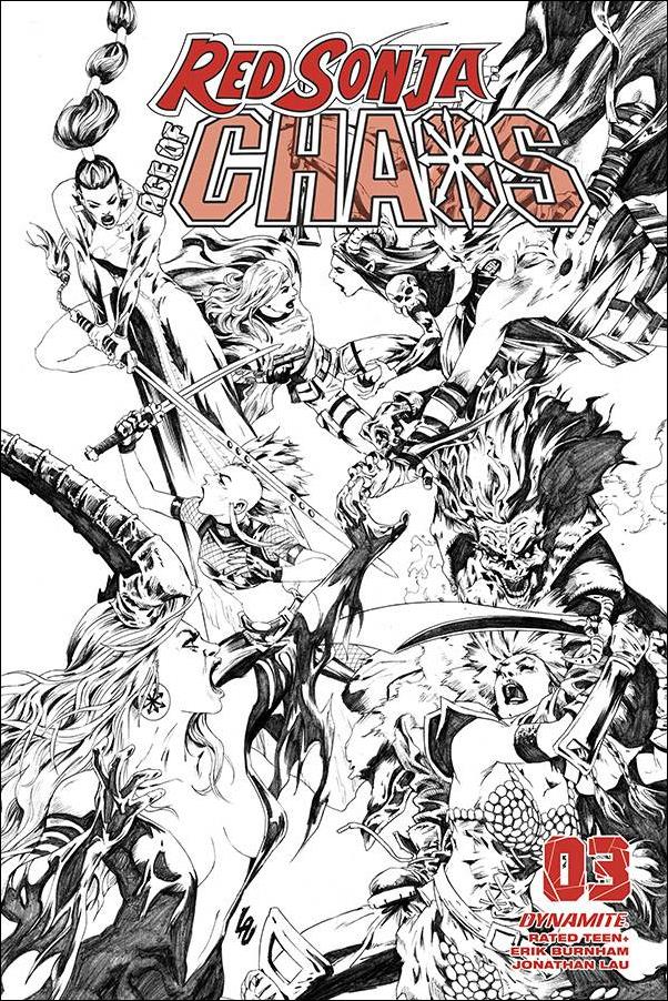 Red Sonja: Age of Chaos issue 3-R Jonathan Lau 1:35 Black & White Cover