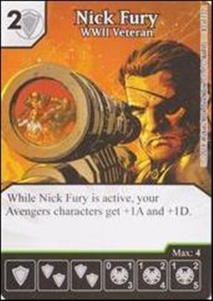 Marvel Dice Masters Avengers vs. X-Men  card 83 Nick Fury: WWII Veteran
