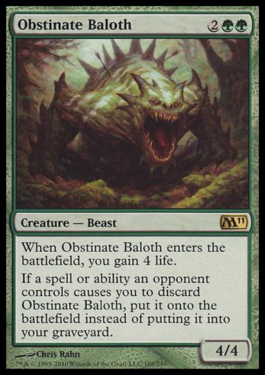 Magic the Gathering: 2011 Core Set (Base Set) card 188 Obstinate Baloth