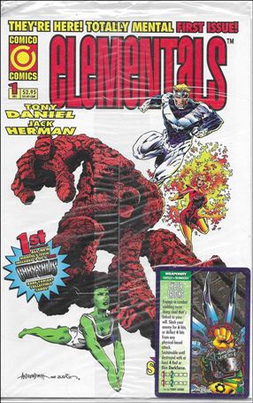 Elementals (1995) issue 1-B Polybagged with Cyber Talons Trading Card
