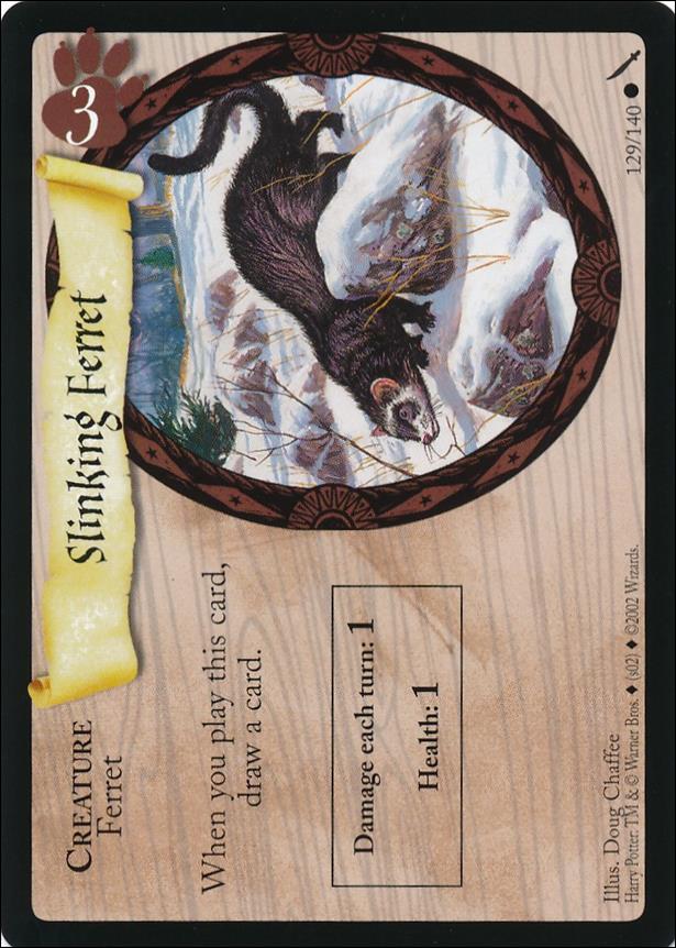 Harry Potter: Chamber of Secrets (Base Set) card 129 Slinking Ferret