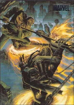 Marvel Heroes and Villains (Silver Foil Parallel Base Set) card 5 Ghost Rider vs Scarecrow