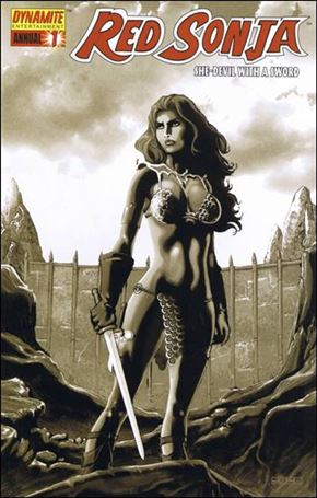 Red Sonja Annual issue 1-D Mel Rubi Black and White Cover