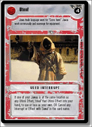 Star Wars: Premiere Limited (Base Set) card 281 Utinni!