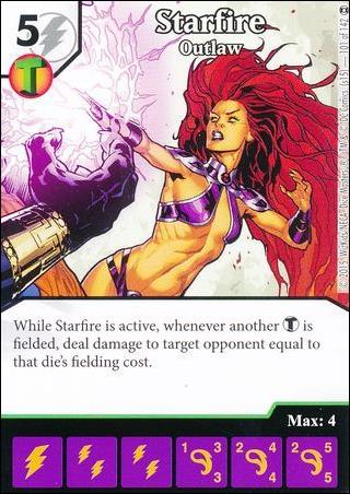 DC Comics Dice Masters War of Light card 101 Starfire: Outlaw