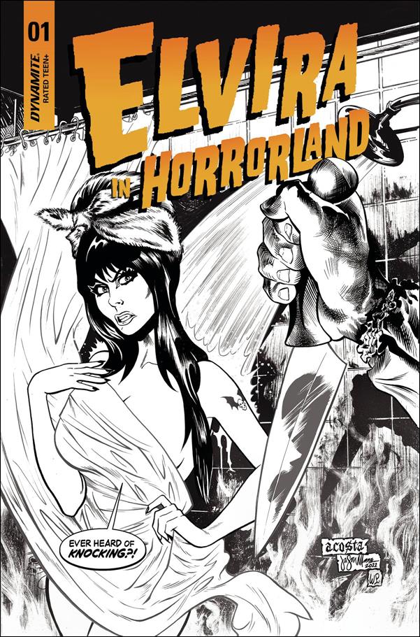 Elvira in Horrorland issue 1-F Dave Acosta 1:10 Black & White Cover