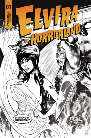 Elvira in Horrorland issue 1-F Dave Acosta 1:10 Black & White Cover
