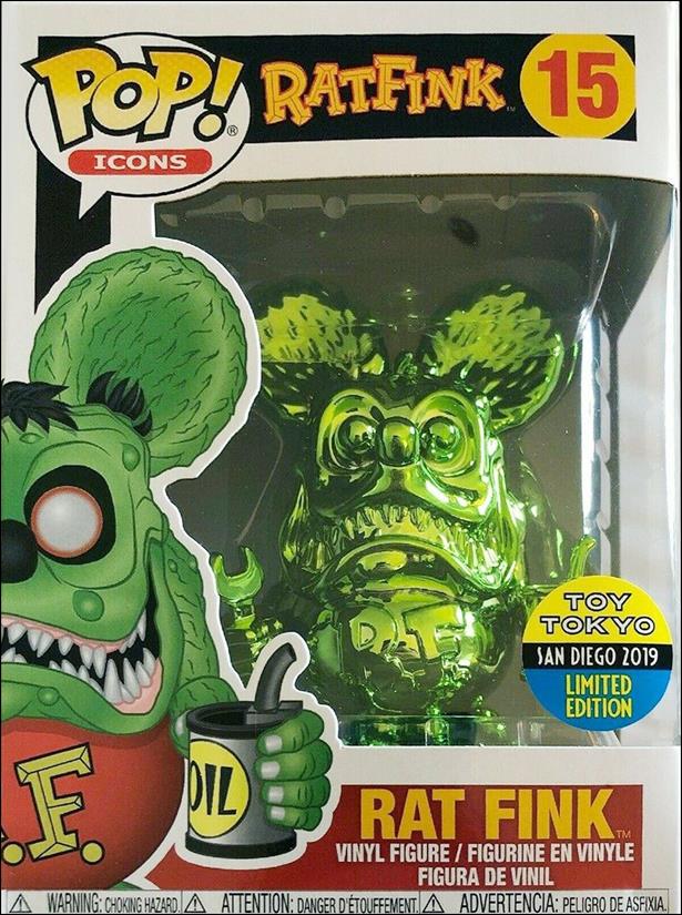 POP! Icons figure 15-E Rat Fink (Green Chrome) SDCC Toy Tokyo Exclusive