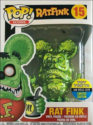 POP! Icons figure 15-E Rat Fink (Green Chrome) SDCC Toy Tokyo Exclusive