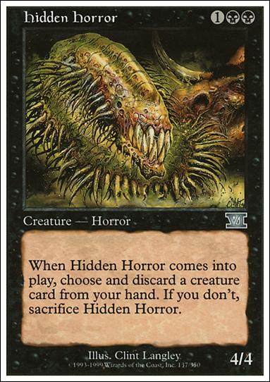 Magic the Gathering: 6th Edition (Base Set) card 137 Hidden Horror
