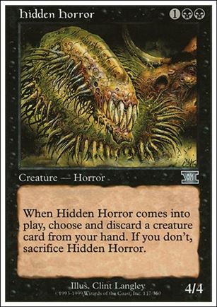 Magic the Gathering: 6th Edition (Base Set) card 137 Hidden Horror