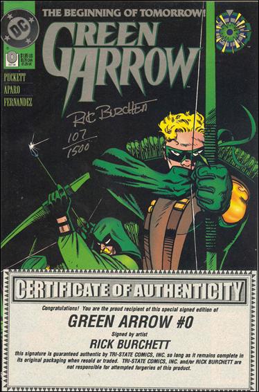 Green Arrow (1988) issue 0-B Tri-State (Signed by Rick Burchett) 1/1500
