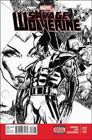 Savage Wolverine issue 12-B Black and White 1:50 Cover