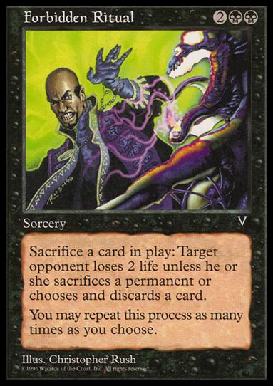Magic the Gathering: Visions (Base Set) card 60 Forbidden Ritual