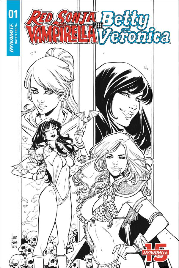 Red Sonja and Vampirella Meet Betty and Veronica issue 1-J Laura Braga 1:20 Black & White Cover