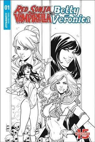 Red Sonja and Vampirella Meet Betty and Veronica issue 1-J Laura Braga 1:20 Black & White Cover