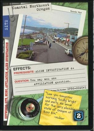 X-Files: Premiere Edition (Base Set) card XF96-0046v1 Coastal Northwest Oregon