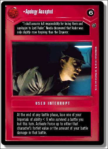 Star Wars: Dagobah Limited (Base Set) card 54 Apology Accepted