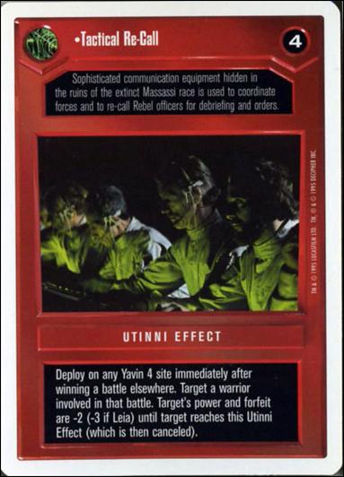Star Wars: Premiere Unlimited (Base Set) card 71 Tactical Re-Call